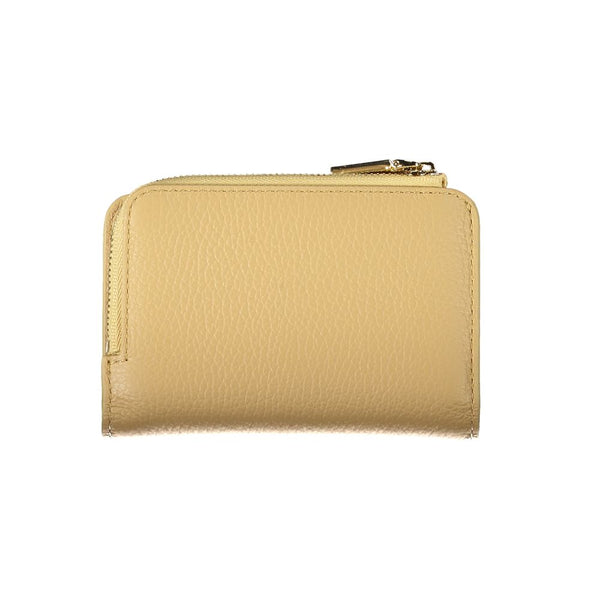 Beige Lederbrieftasche