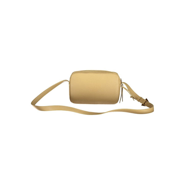 Beige Lederhandtasche