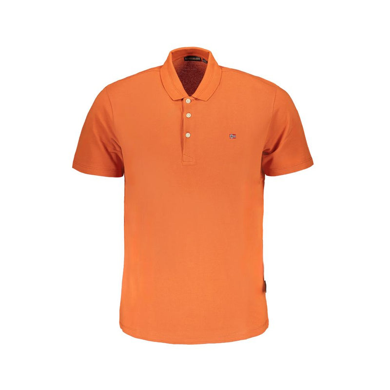 Orangefarbenes Baumwoll -Polo -Hemd