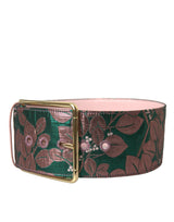 Ceinture de boucle en or à floral multicolore