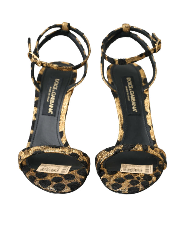 Gold Leopard Crystals talons Sandals Chaussures