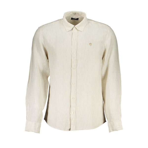 Camisa de lino beige