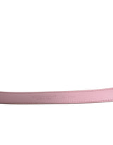 Ceinture de boucle en métal carrée en cuir rose en cuir rose