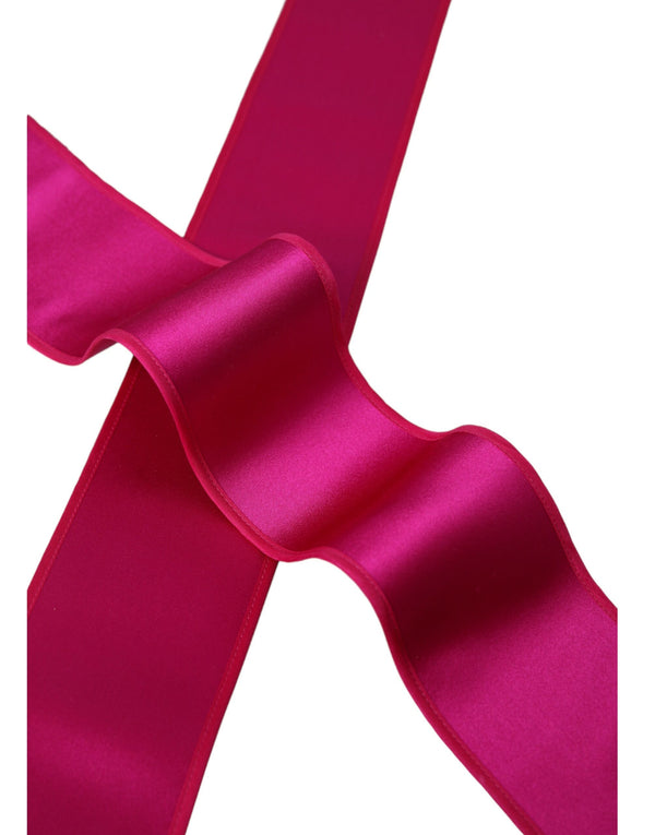 Fucsia Pink Silk Women Cinturón