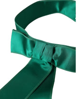 Ceinture de taille en satin de soie verte