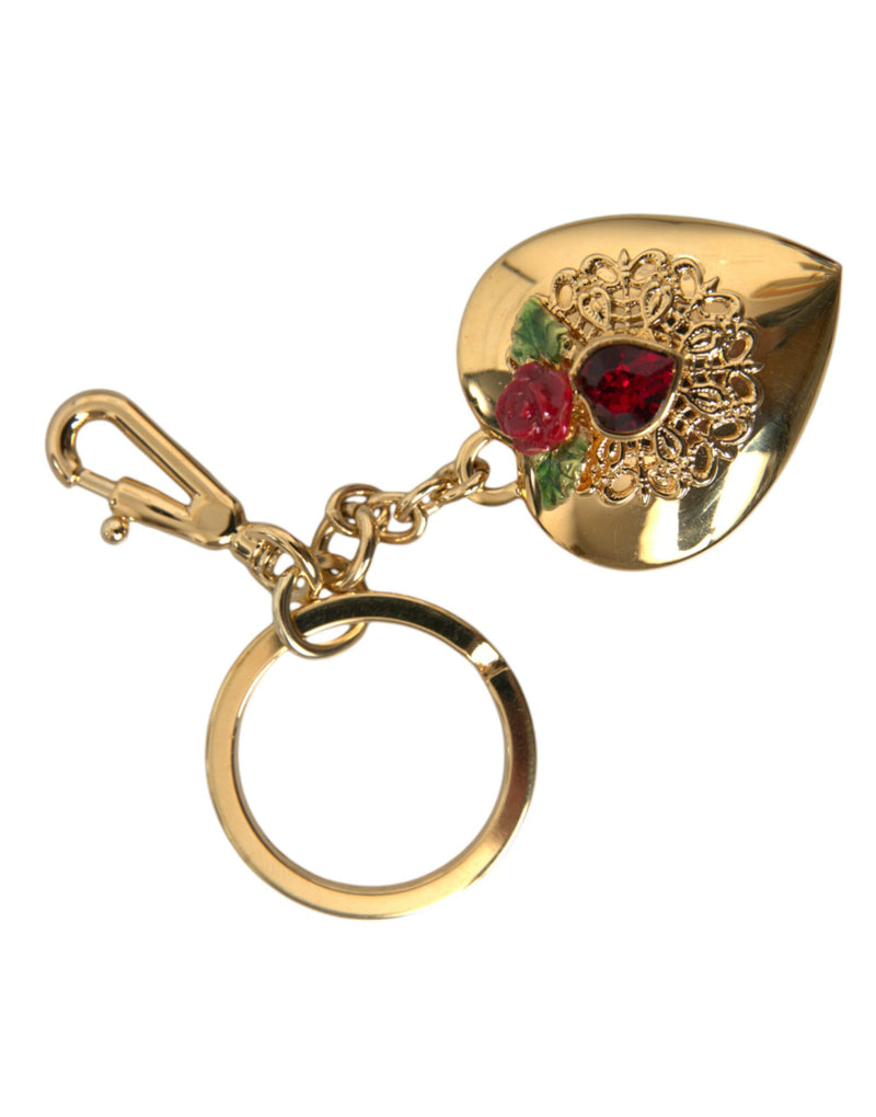 Keyring del portachiavi a sospensione floreale in ottone oro metallico