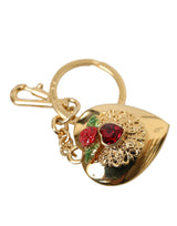 Keyring del portachiavi a sospensione floreale in ottone oro metallico