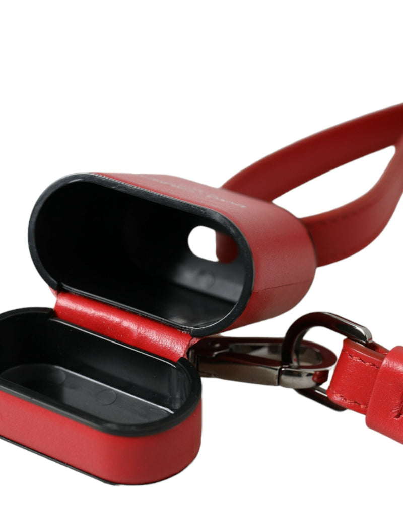 Red Calfskin en cuir en cuir STRAP STRAP HOMMES AIRPODS AIRPODS