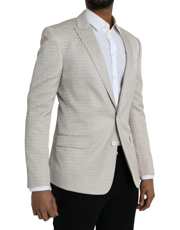 Beige martini blazer de un solo pecho