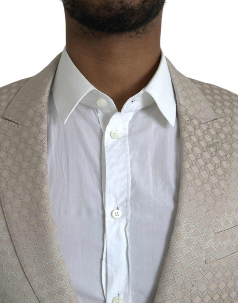 Beige martini blazer de un solo pecho