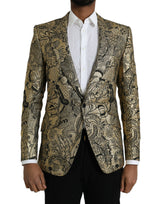 Χρυσό Sicilia Jacquard Μονό Breasted Coat Blazer