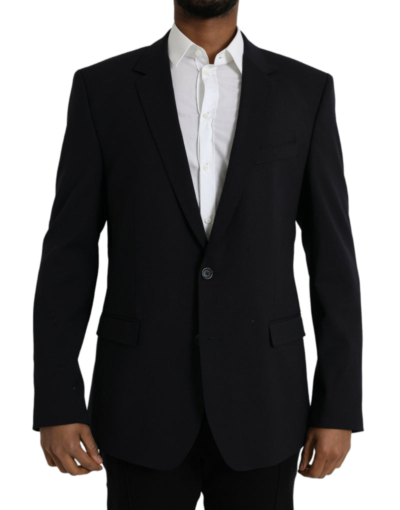 Blazer de abrigo de pecho simple martini negro