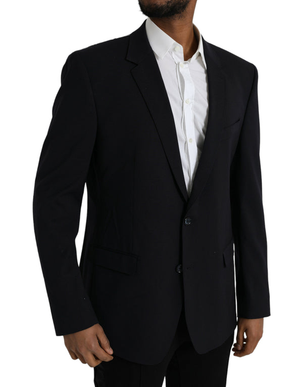 Blazer de abrigo de pecho simple martini negro