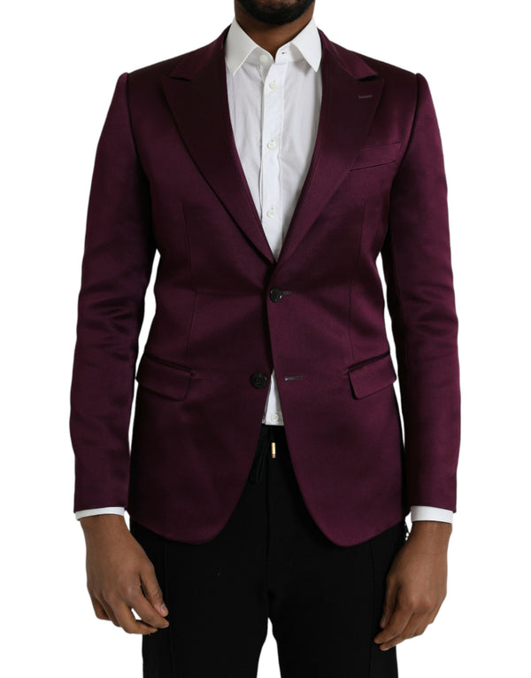 Maroon Seide Single Breasted Coat Blazer