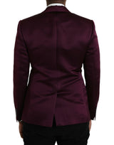 Blazer de seda de seda granate