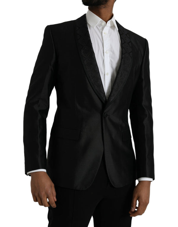 Blazer de abrigo de pecho simple martini negro