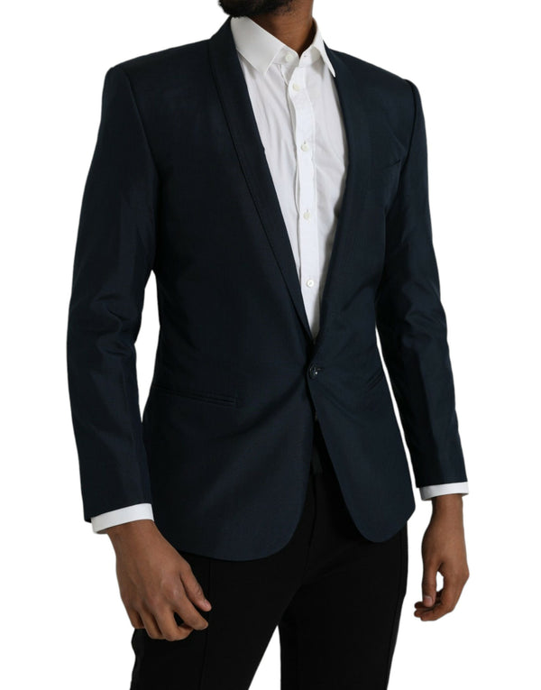 Muesca de oro de oro azul blazer