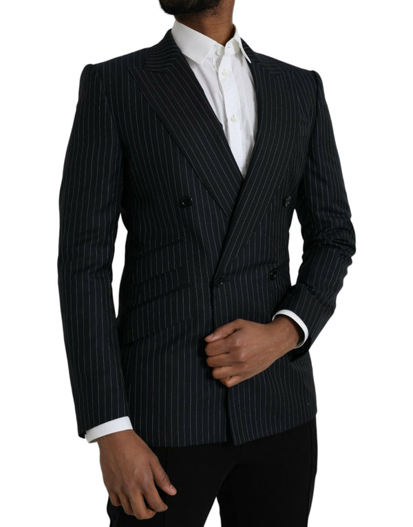 Stripe nero Sicilia Blazer per cappotto a doppio petto