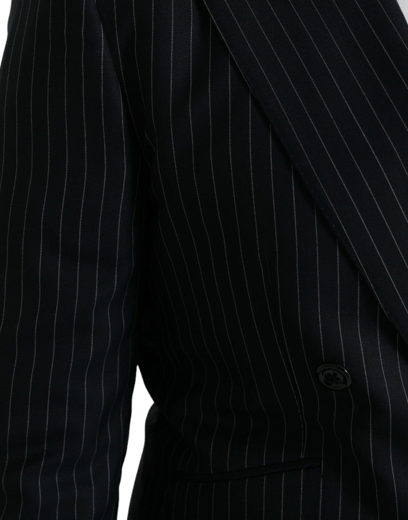 Black Stripe Sicilia Διπλό στήθος Blazer