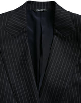 Black Stripe Sicilia Διπλό στήθος Blazer