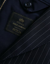 Black Stripe Sicilia Διπλό στήθος Blazer