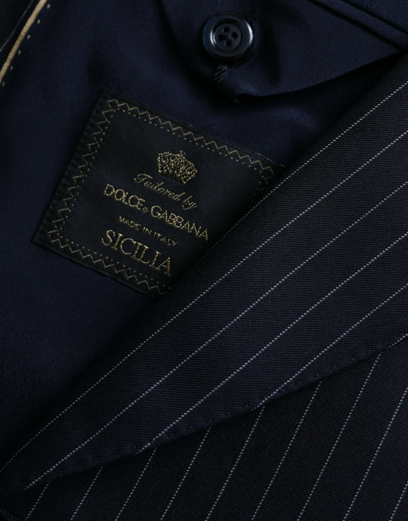 Black Stripe Sicilia Διπλό στήθος Blazer