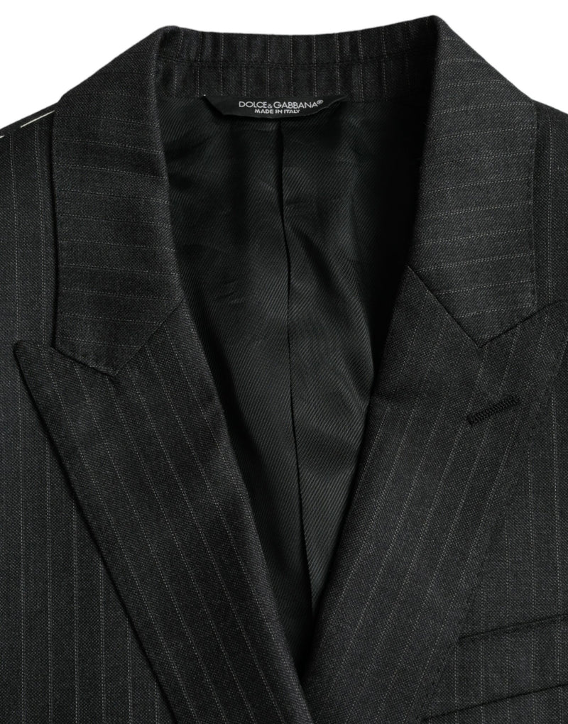 Black Stripe Martini Single Beasted Coat Blazer