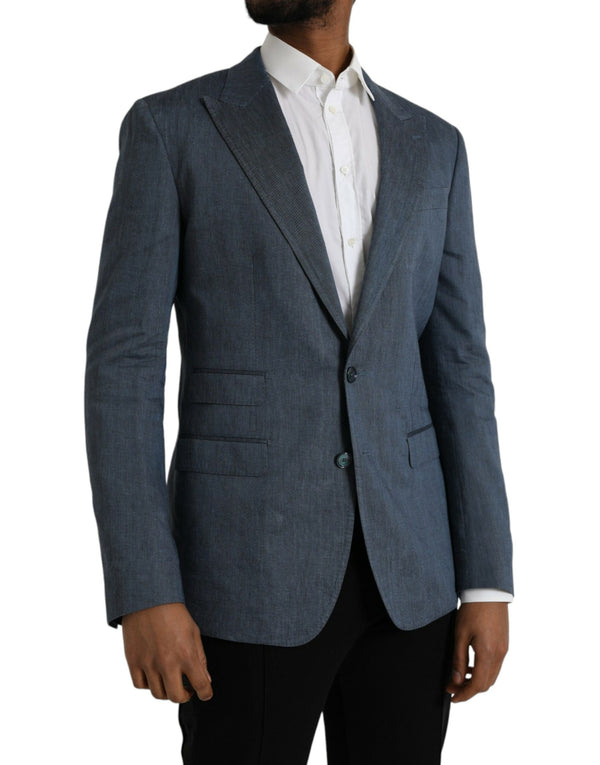 Lino azul napoli blazer