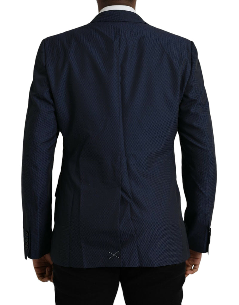 Blazer blu martini a scialle single.