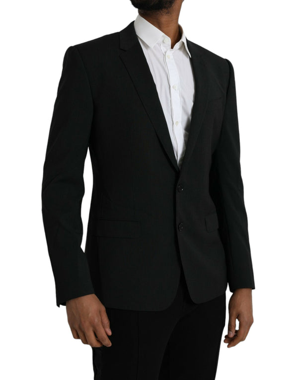 Blazer de un solo pecho de chal de martini azul