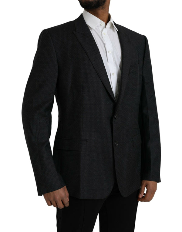 Schwarze Wolle Martini Single Breasted Coat Blazer