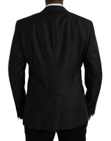 Black Wool Martini Single Beasted Coat Blazer