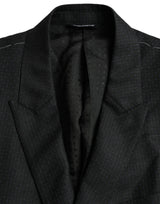 Black Wool Martini Single Beasted Coat Blazer