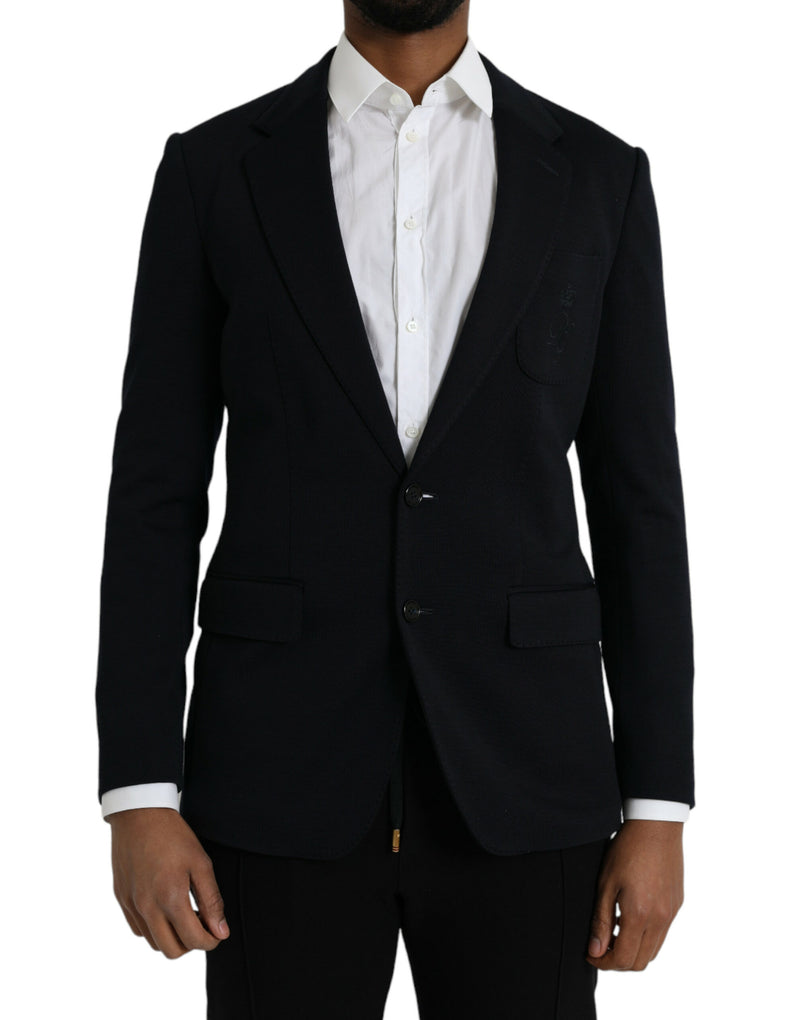 Black Wool Single Beasted Coat Blazer