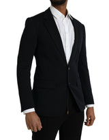 Black Wool Single Beasted Coat Blazer