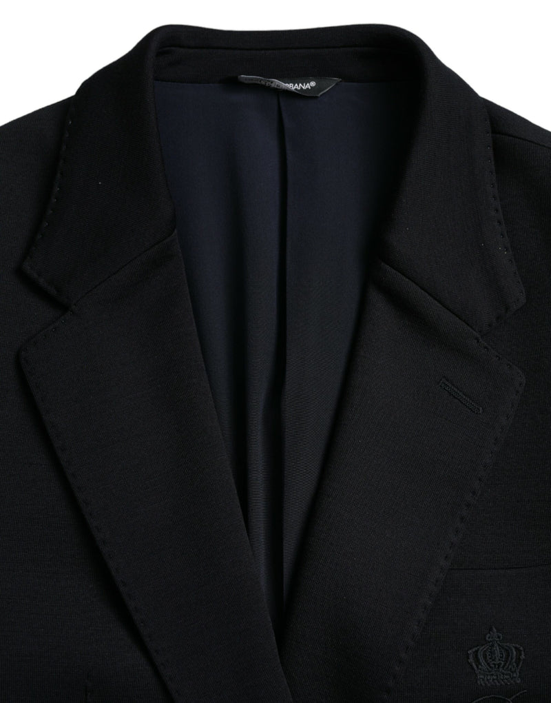 Black Wool Single Beasted Coat Blazer