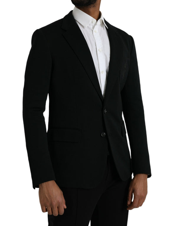 Black Wool Single Beasted Coat Blazer