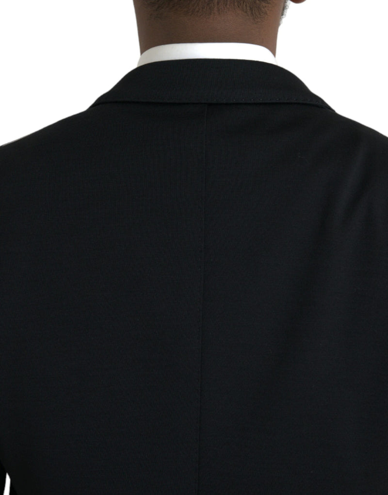 Black Wool Single Beasted Coat Blazer