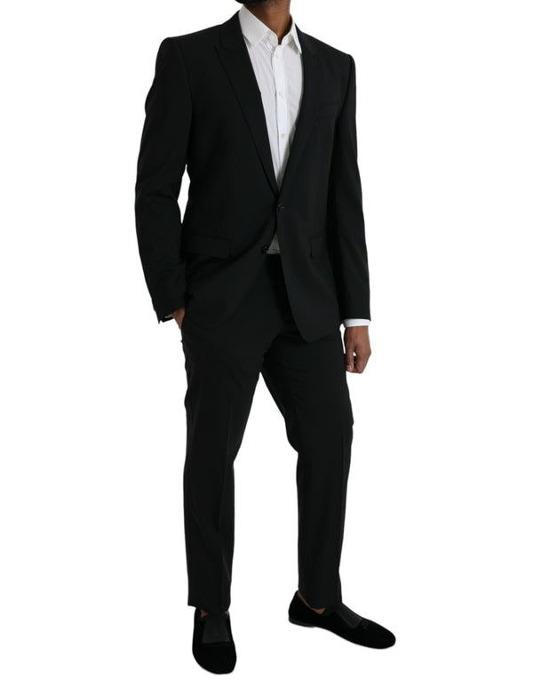 Black Wool MARTINI Formal 2 Piece Suit