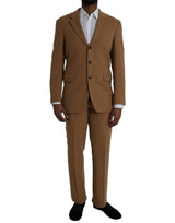 Brown Cashmere 2 Piece Suckted Suit