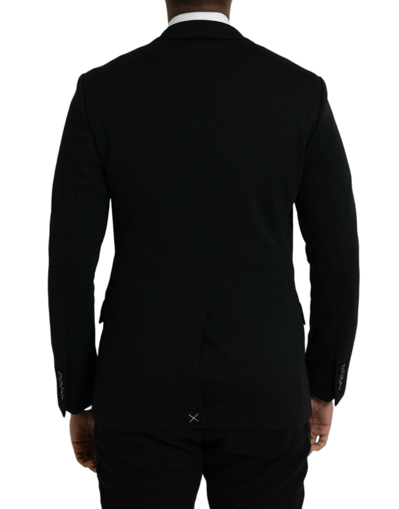 Black Wool 2 pezzi Single Breasted Abito