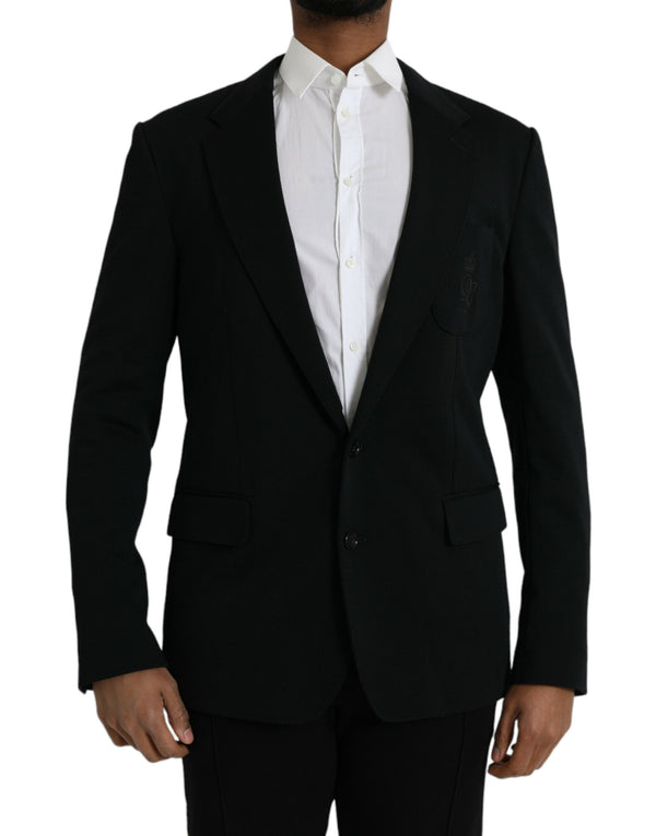 Black Blazer mit schwarzer Wolle