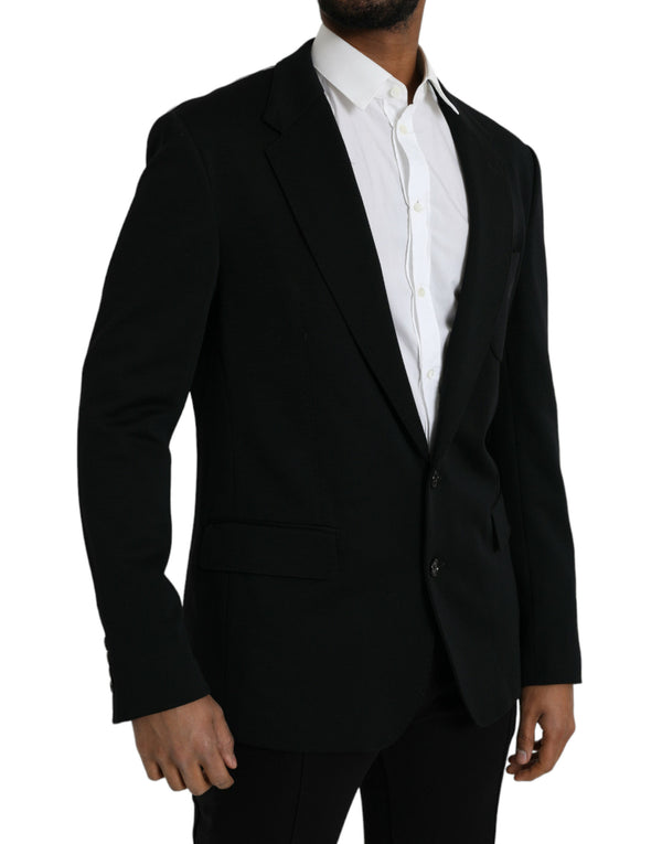 Black Blazer mit schwarzer Wolle