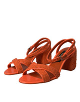 Orange Pailletten Knöchelgurt Sandalen Schuhe