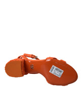 Orange Pailletten Knöchelgurt Sandalen Schuhe