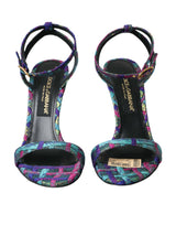 Chaussures de sandales de cristaux Jacquard Crystals multicolores