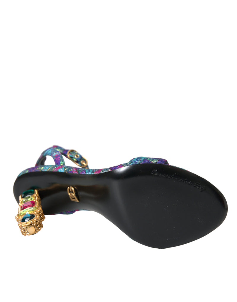 Chaussures de sandales de cristaux Jacquard Crystals multicolores