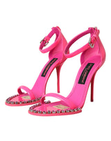 Teli in pelle rosa Crystal Sandals Scarpe