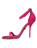 Teli in pelle rosa Crystal Sandals Scarpe