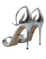 Silver Keira en cuir talons Sandals Chaussures